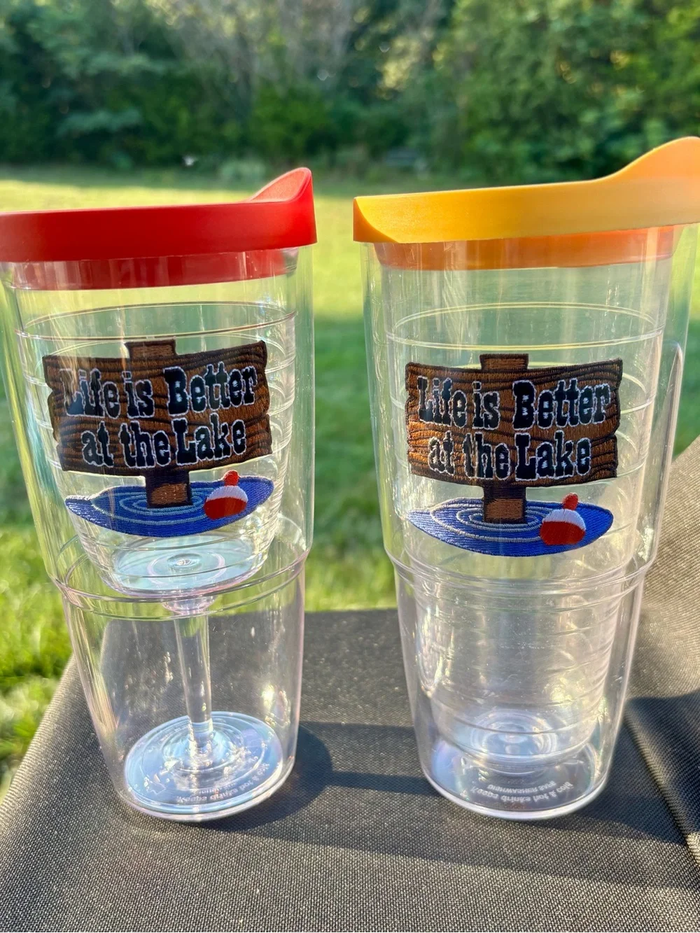 Set of 2 Tervis Tumblers “Life Is Better at the Lake” 16oz Wine Goblet /24oz